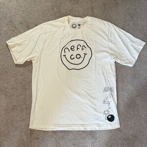 Neff Happy Face Cream Graphic Short Sleeve T-shirt Size M